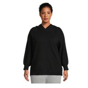 Terra & Sky Plus Size Black Raglan Hoodie Sweater 3X